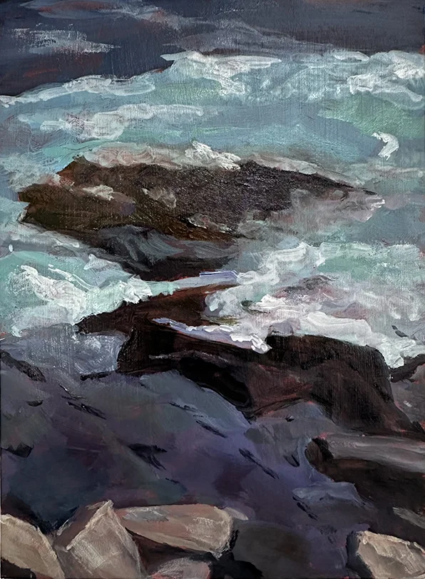 rocky shoreline acrylic